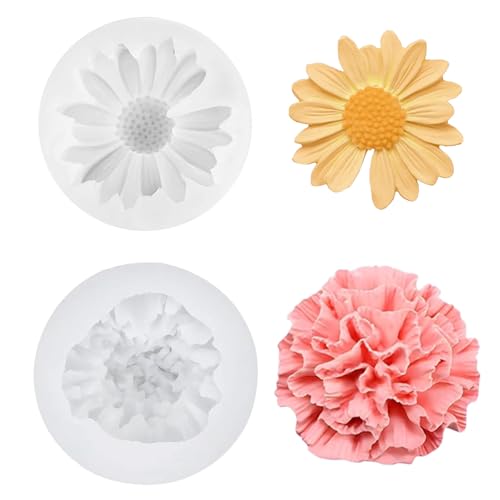 CIGAA 2 Stück Kerzen Silikonformen, Nelken Kerzen Gießen Formen,Daisy Silicone Kerzenform,3D Silikonform Kerzen,Silikonformen Gießformen Kerzen Blumen,für DIY Handgefertigten CIGAA 2 Stück Kerzen Silikonformen, Nelken Kerzen Gießen Formen,Daisy Silicone Kerzenform,3D Silikonform Kerzen,Silikonformen Gießformen Kerzen Blumen,für DIY Handgefertigten von CIGAA