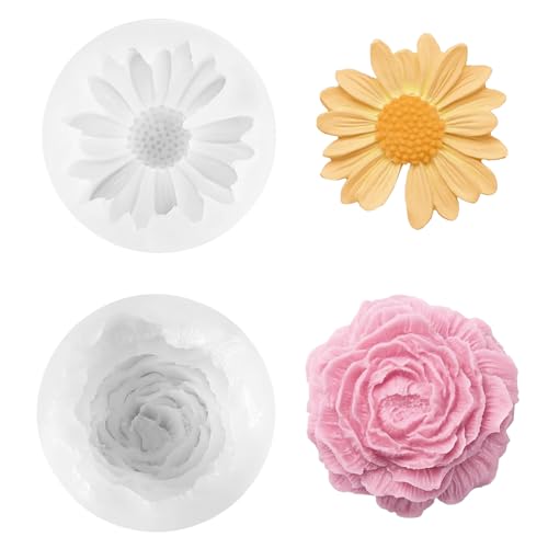 CIGAA 2 Stück Kerzen Silikonformen, Rose Kerzen Gießen Formen,Daisy Silicone Kerzenform,3D Silikonform Kerzen,Silikonformen Gießformen Kerzen Blumen,für DIY Handgefertigten CIGAA 2 Stück Kerzen Silikonformen, Rose Kerzen Gießen Formen,Daisy Silicone Kerzenform,3D Silikonform Kerzen,Silikonformen Gießformen Kerzen Blumen,für DIY Handgefertigten von CIGAA