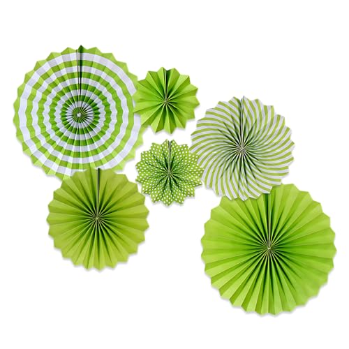 CIGTSICO 6pcs Set Tissue Papier Fächer Dekoration,Hängend Papierfächer Deko für Party Feier Hochzeit Geburtstag Kombination Geburtstag Party Hochzeit (Colorful Green) von CIGTSICO