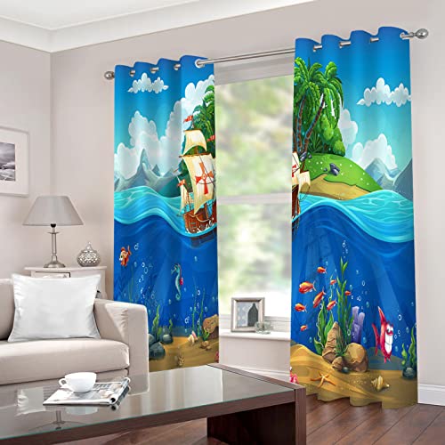 CILODO Gardinen mit ösen Piraten & Segelboote 2X B75x H166cm Vorhang Blickdicht Schlafzimmer Kinderzimmer Verdunkelungsvorhang Thermo Vorhänge Ösenvorhang 2 Stücke CILODO Gardinen mit ösen Piraten & Segelboote 2X B75x H166cm Vorhang Blickdicht Schlafzimmer Kinderzimmer Verdunkelungsvorhang Thermo Vorhänge Ösenvorhang 2 Stücke von CILODO