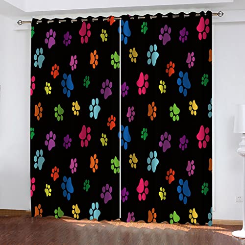CILODO Vorhang Blickdicht 3D Bunt & Hund Pfote Druck 2X B117x H138cm Ösenschal 2Er Set Fenster Gardinen Mit Ösen Verdunkelungsvorhang Wohnzimmer Kinderzimmer Thermovorhang Schallschutz CILODO Vorhang Blickdicht 3D Bunt & Hund Pfote Druck 2X B117x H138cm Ösenschal 2Er Set Fenster Gardinen Mit Ösen Verdunkelungsvorhang Wohnzimmer Kinderzimmer Thermovorhang Schallschutz von CILODO