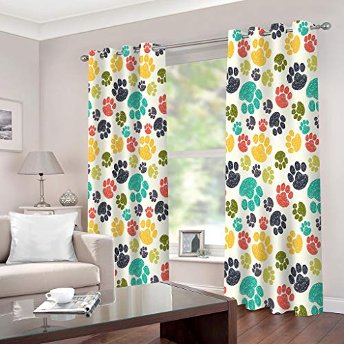 CILODO Vorhang Blickdicht mit Ösen Hundepfoten 2X B140x H245cm 3D Verdunkelungsvorhang 2er Set Gardine Polyester für Schlafzimmer Kinderzimmer Wohnzimmer Dekoration CILODO Vorhang Blickdicht mit Ösen Hundepfoten 2X B140x H245cm 3D Verdunkelungsvorhang 2er Set Gardine Polyester für Schlafzimmer Kinderzimmer Wohnzimmer Dekoration von CILODO