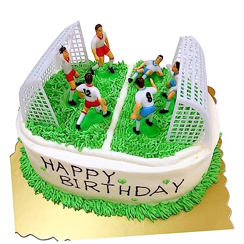 CIMAXIC Fußball- -Set für Geburtstagstorten 8-teilig Fußball-Kuchenaufsatz Fußballspieler-Modelle Tore Fußball-Party-Dekorationen für Jungen CIMAXIC Fußball- -Set für Geburtstagstorten 8-teilig Fußball-Kuchenaufsatz Fußballspieler-Modelle Tore Fußball-Party-Dekorationen für Jungen von CIMAXIC