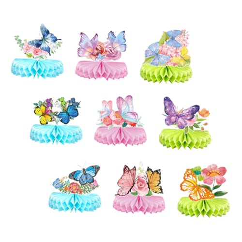 9st Baby-dusche-dekoration Schmetterlings-mittelstücke Waben-mittelstücke Zum Geburtstag Tische Schmetterling Partydekoration Party-tischaufsätze Mit Papierfächer Haushalt von CIMAXIC