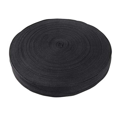 CIMAXIC 1 Rolle Baumwollband breites band anti wrinkle tape eheringe Baumwollwebband Fischgrätenband Fischgrätenmuster Gepäck Flachbänder nähen klebeband weißes Band Festes Farbband Black von CIMAXIC