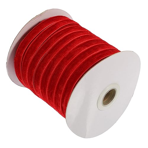 CIMAXIC 1 Rolle Beflockungsband Gold Weiß Verdrahtetes Band Herstellung Schleife Wickeln Dünn Basteln Lockig Seidenband Taupe Dekoration Stoff Dekorativ Dekorband Gekräuselt Nylon Rot von CIMAXIC