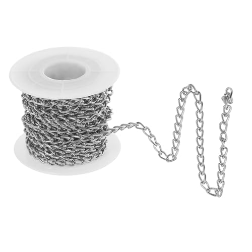 CIMAXIC 1 Rolle Materialien für Schmuckhalsketten Aluminium Erweiterungen Bordstein Ketten Halskette verdrehte Armbinde schmuckherstellung Schmuckreparatur dicke Kette Panzerkette Silver von CIMAXIC