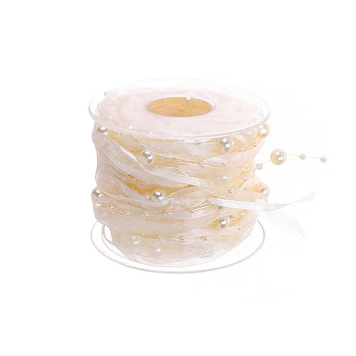 CIMAXIC 1 Rolle dekoratives Perlenband Stoff Dusche Band für Blumen Strauß Party seidenband ribbon ripsband christmas decoration hochzeitsdekoration Hochzeitsband Geschenkband Beige CIMAXIC 1 Rolle dekoratives Perlenband Stoff Dusche Band für Blumen Strauß Party seidenband ribbon ripsband christmas decoration hochzeitsdekoration Hochzeitsband Geschenkband Beige von CIMAXIC
