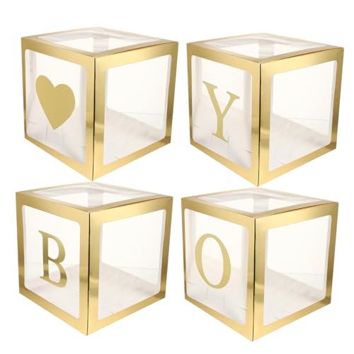 1 Satz Ballon Buchstabe Ein Ornament Golddekor Buchstabendekor Goldrand Hochzeit Baby Transparente Box Plastik von CIMAXIC