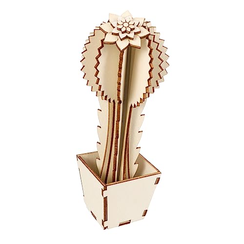 CIMAXIC 1 Satz Kaktusfeigendekoration Mini Kaktusdekor für die Tischplatte Sukkulenten mit bücherregal dekoration buchregal dekoration Kaktusdekor für zu Hause Dekoration aus Holz hölzern von CIMAXIC