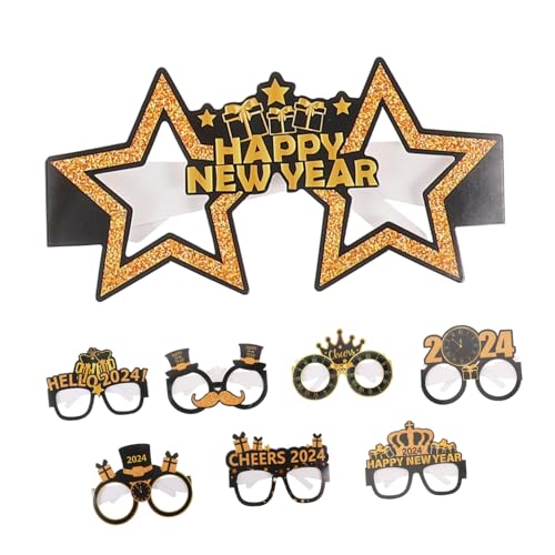 CIMAXIC 1 Satz Neujahrsbrille 2024 Papierbrille Silvesterparty-dekoration Papierbrille Für Das Neue Brillenfassungen Für Das Neue Jahr 2024 Frohes Neues Jahr Brillen Cosplay Zubehör von CIMAXIC