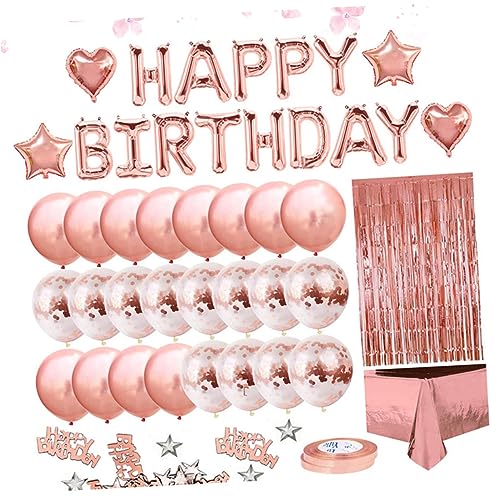 CIMAXIC 1 Satz Roségold-ballon-set Roségoldenes Folienballons Zum Geburtstag Partyzubehör Für Tischdecken Geburtstagsfeier Dekoration Layout-zubehör Geburtstag Vorhang Plastik von CIMAXIC