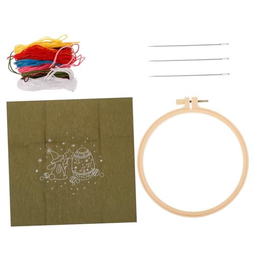 CIMAXIC 1 Set Stickset Kits Kreuzstichrahmen Nähzubehör Nähset Faden Kreuzstich Set Stickzubehör DIY Stickgarn Basteln Stickrahmen Stoff von CIMAXIC