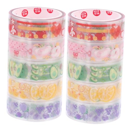 CIMAXIC 10 Rollen Dekorative Bandset Hochzeit Regenbogen dünn durchsichtiges Klebeband the washi tape funky aufkleber Schrottband Washi-Tape für Scrapbooking Band süß Haustier (Polyester) von CIMAXIC