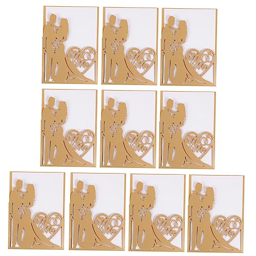 CIMAXIC 10 Stück Grußkarte jubiläumskarte anniversary card hochzeitsideen Hochzeitskarte Bachelorette Party Dekorationen Einladungskarten zur Hochzeit Hochzeitsdekoration Papier Golden CIMAXIC 10 Stück Grußkarte jubiläumskarte anniversary card hochzeitsideen Hochzeitskarte Bachelorette Party Dekorationen Einladungskarten zur Hochzeit Hochzeitsdekoration Papier Golden von CIMAXIC