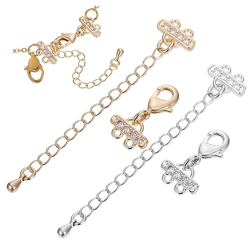 CIMAXIC 10 Stück Halskettenkette Extender verlängerung für armband schmuckherstellung zubehör Hummerschere doppelt Stapel Klaue Biegeringe zur Schmuckherstellung Verlängerungsketten Kupfer von CIMAXIC