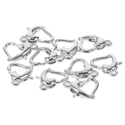 CIMAXIC 10 Stück Love Lobster Buckle Accessoires Verschlüsse Reiz Schlüssel Klaue Hummer Haken Schmuck Halskette D Zubehör Metall Silber CIMAXIC 10 Stück Love Lobster Buckle Accessoires Verschlüsse Reiz Schlüssel Klaue Hummer Haken Schmuck Halskette D Zubehör Metall Silber von CIMAXIC