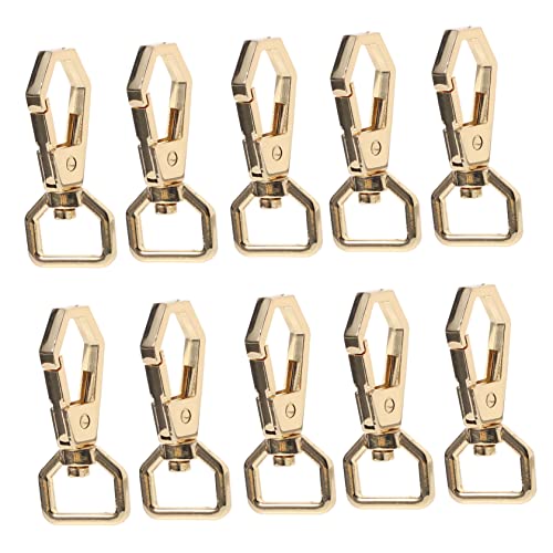 CIMAXIC 10 Stück Sechskanthaken edelstahlhaken bag charm Schlüsselbund Schlüsselkette schwenken drehbarer Karabinerhaken selber machen Schlüsselanhänger mit Drehverschluss Legierung Golden von CIMAXIC