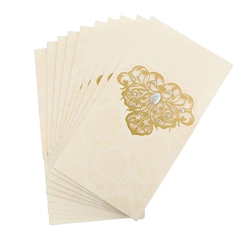 CIMAXIC 10 Stück Umschlag Hohle Einladung Leere Umschläge Dekorationen Einladungskarten Zur Hochzeit Einladungspapier Quasten Hochzeitsdekoration Mini-umschläge Abs Weiß Spezialpapier von CIMAXIC