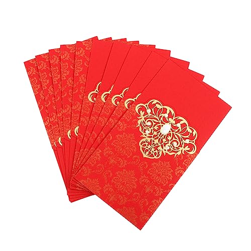 CIMAXIC 10 Stück Umschlag Hohle Einladung Quasten Hochzeitsdekoration Einladungskarten Zur Hochzeit Einladungskarten Für Aktivitäten Hohle Hochzeitseinladung Spezialpapier Rot von CIMAXIC