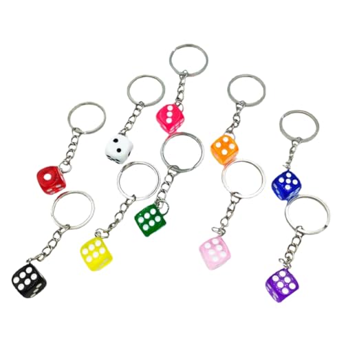 CIMAXIC 10 Stück Würfel-Schlüsselanhänger Stifte Größer Perlen schlüsselanhänger bunt schlüsselanhänger set schlüsselring charms anhänger Würfelschlüsselhalter Schlüsselanhänger für von CIMAXIC