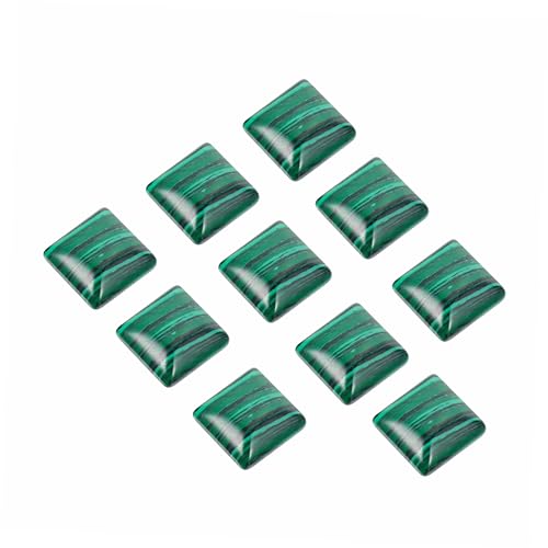 CIMAXIC 10 Stück quadratischer Naturstein Perlen für Schmuckhersteller gestürzt Herstellung natursteinperlen edelsteine basteln coubracelets DIY liefert lose Perlen aus Naturstein Green von CIMAXIC