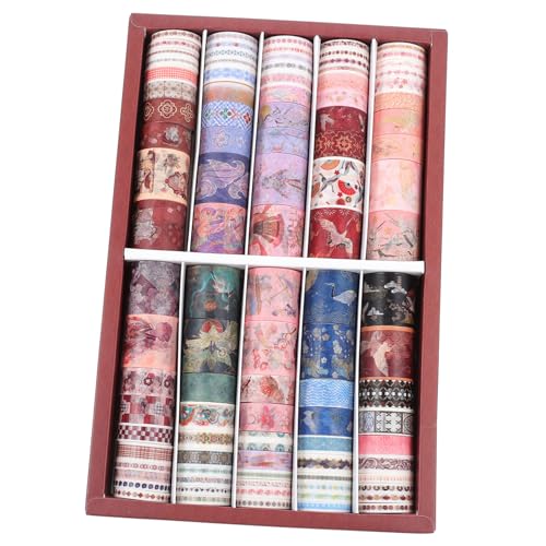 CIMAXIC 100 Rollen Washi-Tape farbig Scrapbook-Aufkleber Dekorativ dünn stickers aufkleber buch dekoration Scrapbook-Klebebänder selber machen Dekore für Albumaufkleber Japanisches Papier von CIMAXIC