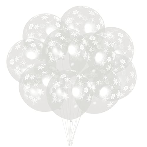 100 Stück 12 Transparenter Schneeballon Festlicher Ballon Luftballons Urlaub Latexballon Festliche Heliumballons Weihnachtliche Folienballons Schlagloch Weiß Einstellen Emulsion von CIMAXIC