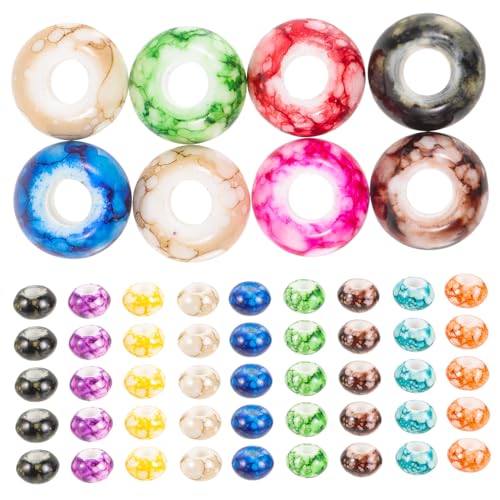 CIMAXIC 100 Stück Acryl Schmuckperlen für Diy und Armbänder Große Lochperlen und Weißton für Bastelprojekte und Haarschmuck von CIMAXIC