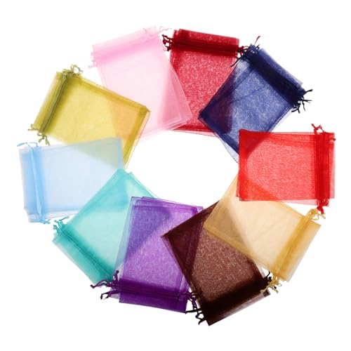 CIMAXIC 100 Stück Schmuckverpackungsbeutel Beutel mit Kordelzug Partyzubehör favorisieren Stichworte Netzbeutel Geburtstagsfeier bevorzugen Taschen Beutel für Schmuckverpackungen Organza von CIMAXIC