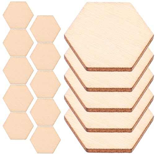CIMAXIC 100 Stück Sechseckige, Unlackierte Holzstücke, Scheiben, Holzspäne, Verzierungen, Tafeln Zum Basteln, Malen, Untersetzer, Heimdekoration, Wabenmuster CIMAXIC 100 Stück Sechseckige, Unlackierte Holzstücke, Scheiben, Holzspäne, Verzierungen, Tafeln Zum Basteln, Malen, Untersetzer, Heimdekoration, Wabenmuster von CIMAXIC