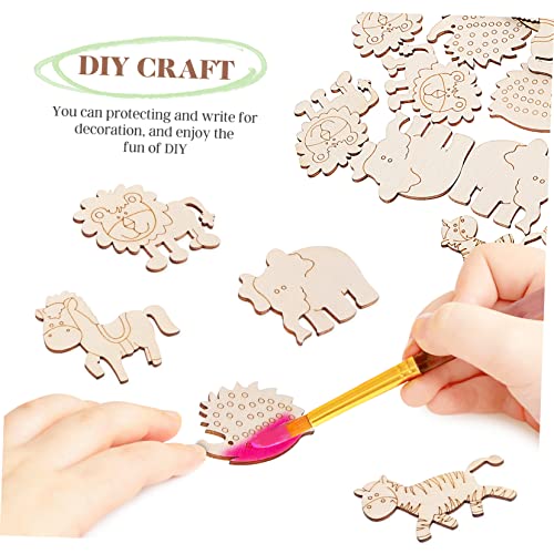 CIMAXIC 100 Stück Unvollendete Holztiere Bastelbedarf DIY Tier Holzformen für Kreative Projekte Malen Verzieren und Dekorieren für Scrapbooking und von CIMAXIC