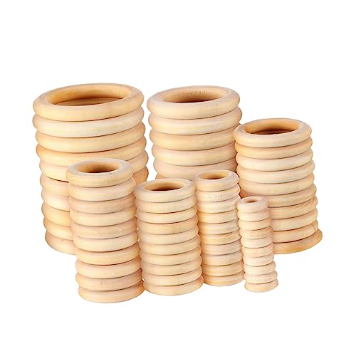 CIMAXIC 100Stücke Unvollendete Holzringe Naturholz für DIY Projekte Originalfarbe für Vorhänge Basteln Makramee und Handwerksarbeiten CIMAXIC 100Stücke Unvollendete Holzringe Naturholz für DIY Projekte Originalfarbe für Vorhänge Basteln Makramee und Handwerksarbeiten von CIMAXIC