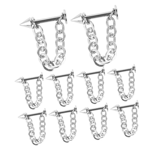 CIMAXIC 10Stücke Abnehmbare Septum Ringe mit Kugelketten Design für Männer und Frauen und Modern für Verschiedene Lippengrößen Langlebig und Komfortabel von CIMAXIC