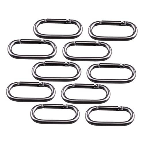 CIMAXIC 10Stücke Ovale Karabinerhaken Schwarze Flaschentransportschnallen für Camping und Reisen Kleine Schnallen für Rucksack von CIMAXIC