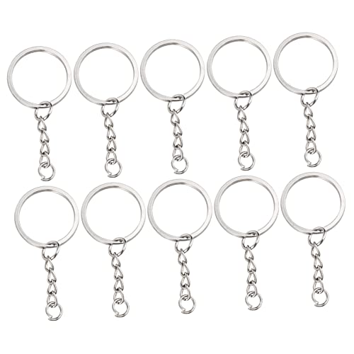 CIMAXIC 10Stücke Runde Metall Schlüsselringe mit Kette Geteilte Schlüsselbund Anhänger für DIY Projekte Glänzende Oberfläche Langlebig und Leicht für Taschen und Accessoires CIMAXIC 10Stücke Runde Metall Schlüsselringe mit Kette Geteilte Schlüsselbund Anhänger für DIY Projekte Glänzende Oberfläche Langlebig und Leicht für Taschen und Accessoires von CIMAXIC