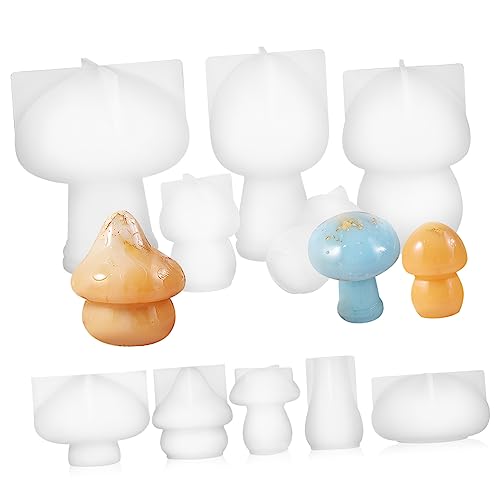 CIMAXIC 10Stücke Teiliges Pilzformen Silikon Epoxidharz Gussformen für Tischornamente für DIY Handwerksprojekte und von CIMAXIC