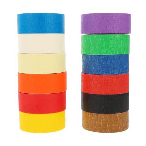 CIMAXIC 12 Rollen Abdeckband Diy Art Tapes Malerband Beschriftung Maskieren Basteln Kunstpapier Klebeband Zeichenband Schüttgut Grenze Sich Bewegendes Band Farbiges Band Kunstband Pvc von CIMAXIC