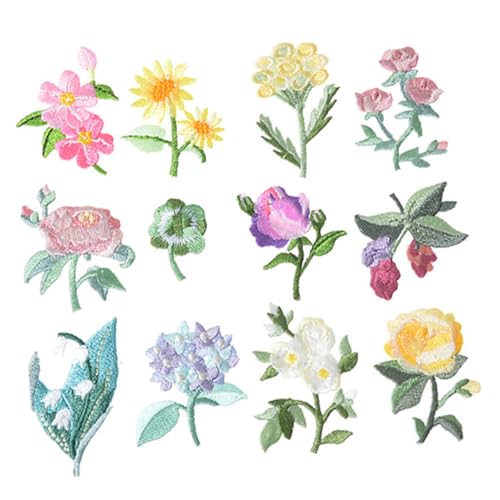 CIMAXIC 12 Stück Blumen Stickerei Patches Aufbügler für DIY Kleidung und Accessoires Vielseitige Applikationen für Taschen und Textilien CIMAXIC 12 Stück Blumen Stickerei Patches Aufbügler für DIY Kleidung und Accessoires Vielseitige Applikationen für Taschen und Textilien von CIMAXIC