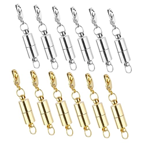 CIMAXIC 12 Stück Magnetischer Karabinerverschluss Schließe Magnetverschlüsse für Halsketten Gold Magnetische Schmuckverschlüsse Magnetische Halskettenverschlüsse Schmuckverschluss für DIY von CIMAXIC