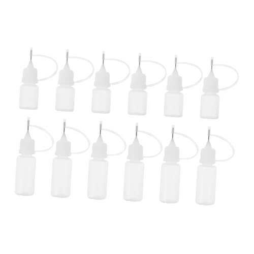 CIMAXIC 12 Stück Teiliges Nadelflaschen für Präzises Dosieren Quetschflaschen für Kleber Öl und Handwerk und Flaschen mit Präzisionsspitze für Nähmaschinen und Reparaturarbeiten von CIMAXIC