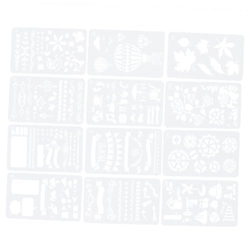 CIMAXIC 12 Stück Zeichnungsvorlage Lineal bastelvorlagen Handwerkliche Schablonen Handgemachte Dekoration Scrapbook-Dekoration Vorlagen malen Malvorlagen Kind lustige Malvorlagen Weiß CIMAXIC 12 Stück Zeichnungsvorlage Lineal bastelvorlagen Handwerkliche Schablonen Handgemachte Dekoration Scrapbook-Dekoration Vorlagen malen Malvorlagen Kind lustige Malvorlagen Weiß von CIMAXIC