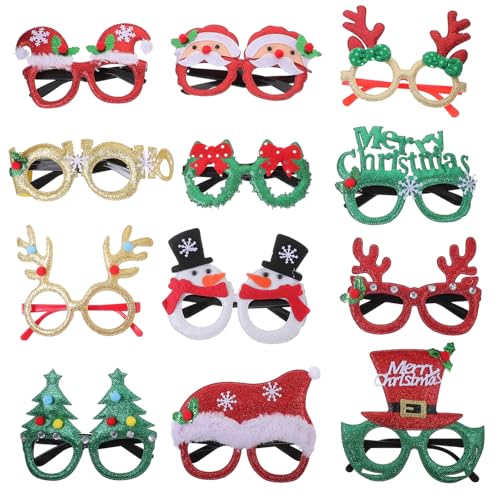 CIMAXIC 12 Stücke Weihnachtsfeier Brillen Weihnachtsmütze Gläser Vliesstoff Kunststoffrahmen Weihnachtsbrillen Brillen Requisiten CIMAXIC 12 Stücke Weihnachtsfeier Brillen Weihnachtsmütze Gläser Vliesstoff Kunststoffrahmen Weihnachtsbrillen Brillen Requisiten von CIMAXIC
