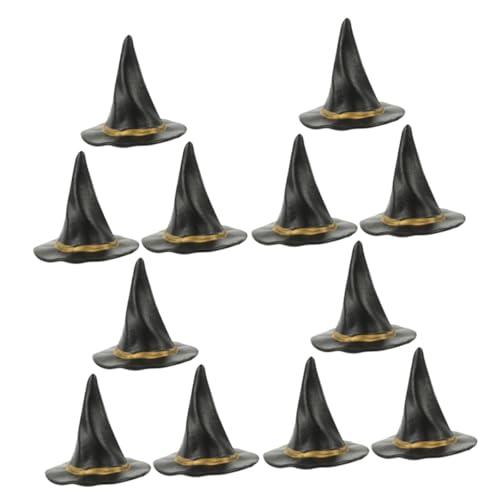 CIMAXIC 12 Mini Hexenhüte Zum Basteln Miniatur Hexenhüte Für Halloween Deko Kleine Partyhüte Für Tischdeko Und Fotoaccessoires von CIMAXIC