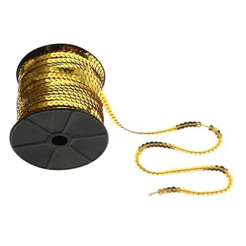 CIMAXIC 1Rolle Goldene Paillettenstreifen Rolle Yards Flache Pailletten Für Basteln Quasten Und Dekoration Glänzendes Pailletten Glitzerband Für DIY Projekte von CIMAXIC