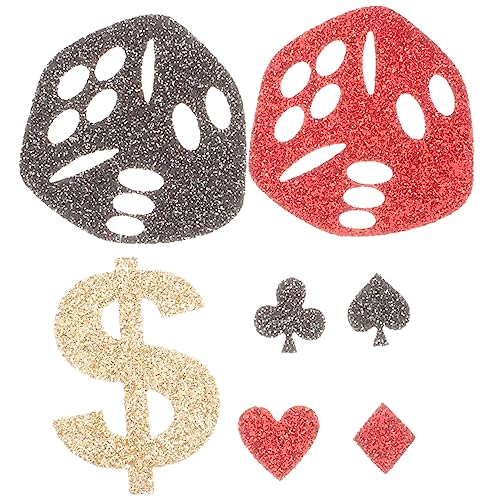 Themenparty-dekorationen Pokerwürfel-zeichen Konfetti-tischstreuer Glitzer-tischkonfetti Vliesstoff Poker- Für Junggesellinnenabschieds-geburtstagsspiele von CIMAXIC