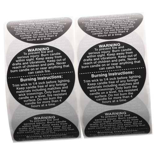 CIMAXIC 2 Rollen Candle Warning Labels Selbstklebende Warnaufkleber für Kerzengläser Etiketten pro Rolle Geeignet für Kerzenherstellung und Klare Sicherheitswarnungen CIMAXIC 2 Rollen Candle Warning Labels Selbstklebende Warnaufkleber für Kerzengläser Etiketten pro Rolle Geeignet für Kerzenherstellung und Klare Sicherheitswarnungen von CIMAXIC