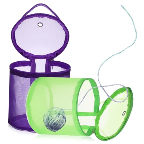 CIMAXIC 2 Stück Aufbewahrungstasche Aus Wolle Garnspeicher Stricker Häkelgarnhalter Stricktasche Garnaufbewahrung Organisator Zur Aufbewahrung Von Garn Garn-organizer Und Aufbewahrung Netz von CIMAXIC