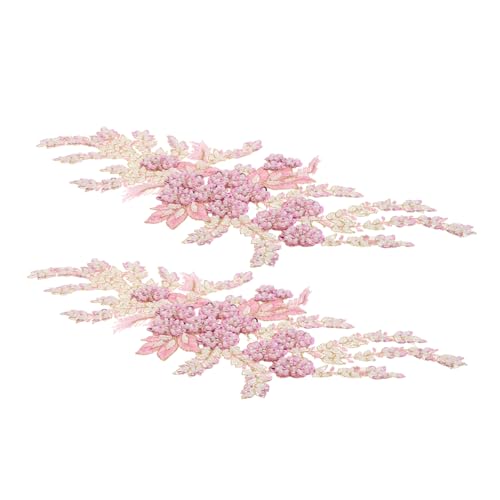 CIMAXIC 2 Stück Bestickte Applikationen Mit Blumenmuster: Spitzenapplikation Für Brautkleider, Tanzkostüme Und Abendkleider, Einfaches Aufnäher-design Für Diy-mode, Rosa CIMAXIC 2 Stück Bestickte Applikationen Mit Blumenmuster: Spitzenapplikation Für Brautkleider, Tanzkostüme Und Abendkleider, Einfaches Aufnäher-design Für Diy-mode, Rosa von CIMAXIC