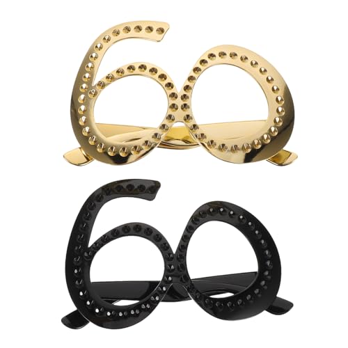CIMAXIC 2 Stück Brillen zum 60. Geburtstag: Lustige Sonnenbrille mit Zahlenrahmen, neuartige Brillen, Fotoautomaten-Requisiten für Feiern zum 60. Geburtstag, Party-Brillenzubehör CIMAXIC 2 Stück Brillen zum 60. Geburtstag: Lustige Sonnenbrille mit Zahlenrahmen, neuartige Brillen, Fotoautomaten-Requisiten für Feiern zum 60. Geburtstag, Party-Brillenzubehör von CIMAXIC